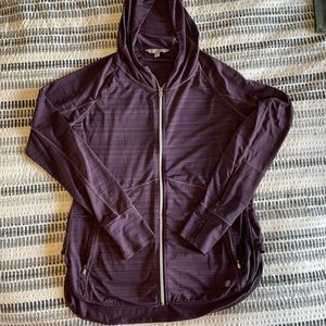 Purple Athleta Baja UPF hooded jacket